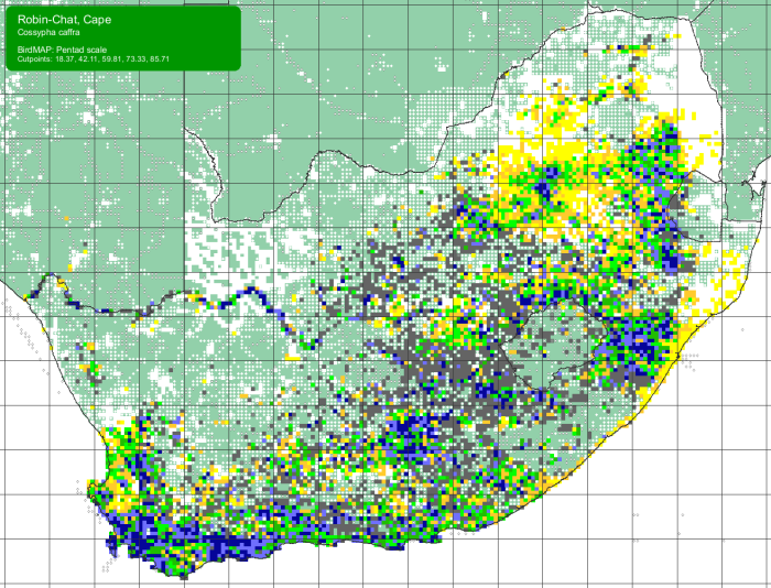 Cossypha caffra SABAP2 distribution map