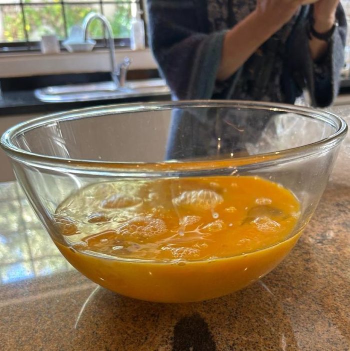 Ostrich egg, about to be scrambled