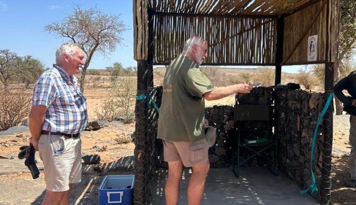 Cutting the ribbon Alte Kalköfen bird observatory February 2025